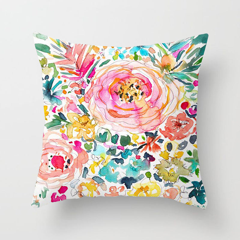 Home Decor Living Room Sofa Graffiti Flower Print Pillowcase Home Decor Living Room Sofa Graffiti Flower Print Pillowcase